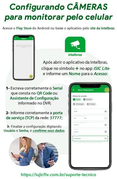 Suporte Tecnico Iuji Cftv Iujicftv Configurando Cameras Para Monitorar Pelo Aplicativo Isic Lite Intelbras App Acesso Remoto Dvr Rede Internet