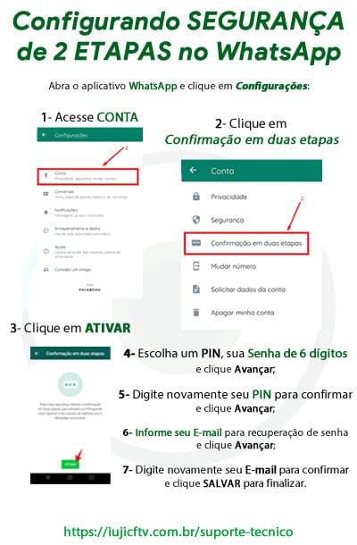 Suporte Tecnico Iuji Cftv Iujicftv Configurando Seguranca No Whatsapp Confirmacao Em Duas Etapas Pin Com 6 Digitos