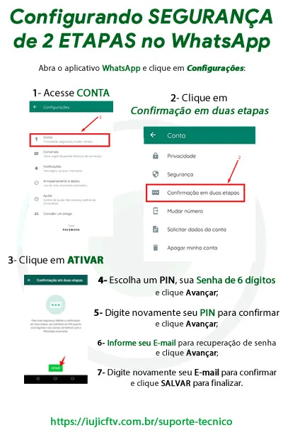 Suporte Tecnico Iuji Cftv Iujicftv Configurando Seguranca No Whatsapp Confirmacao Em Duas Etapas Pin Com 6 Digitos Suporte Tecnico Iuji Cftv Iujicftv Configurando Seguranca No Whatsapp Confirmacao Em Duas Etapas Pin Com 6 Digitos