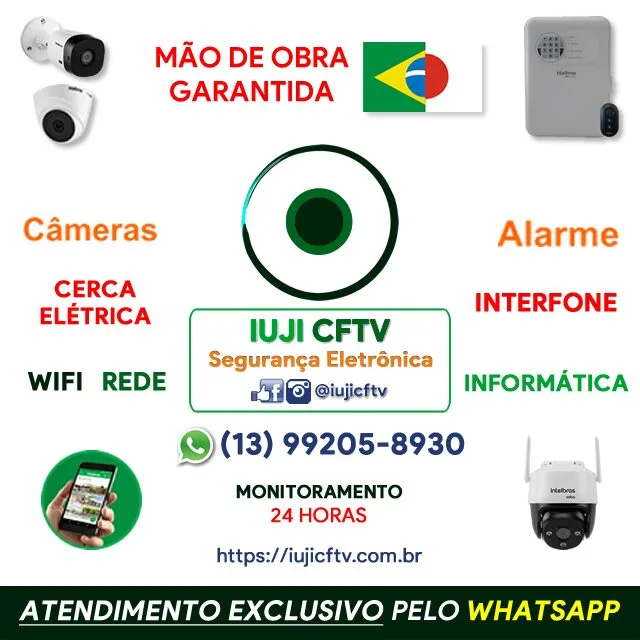 iuji cftv seguranca eletronica servicos brasil estados unidos eua japao fornecedor equipamentos intelbras residenciais condominios comercios litoral paulista baixada santista praia grande sao paulo sp