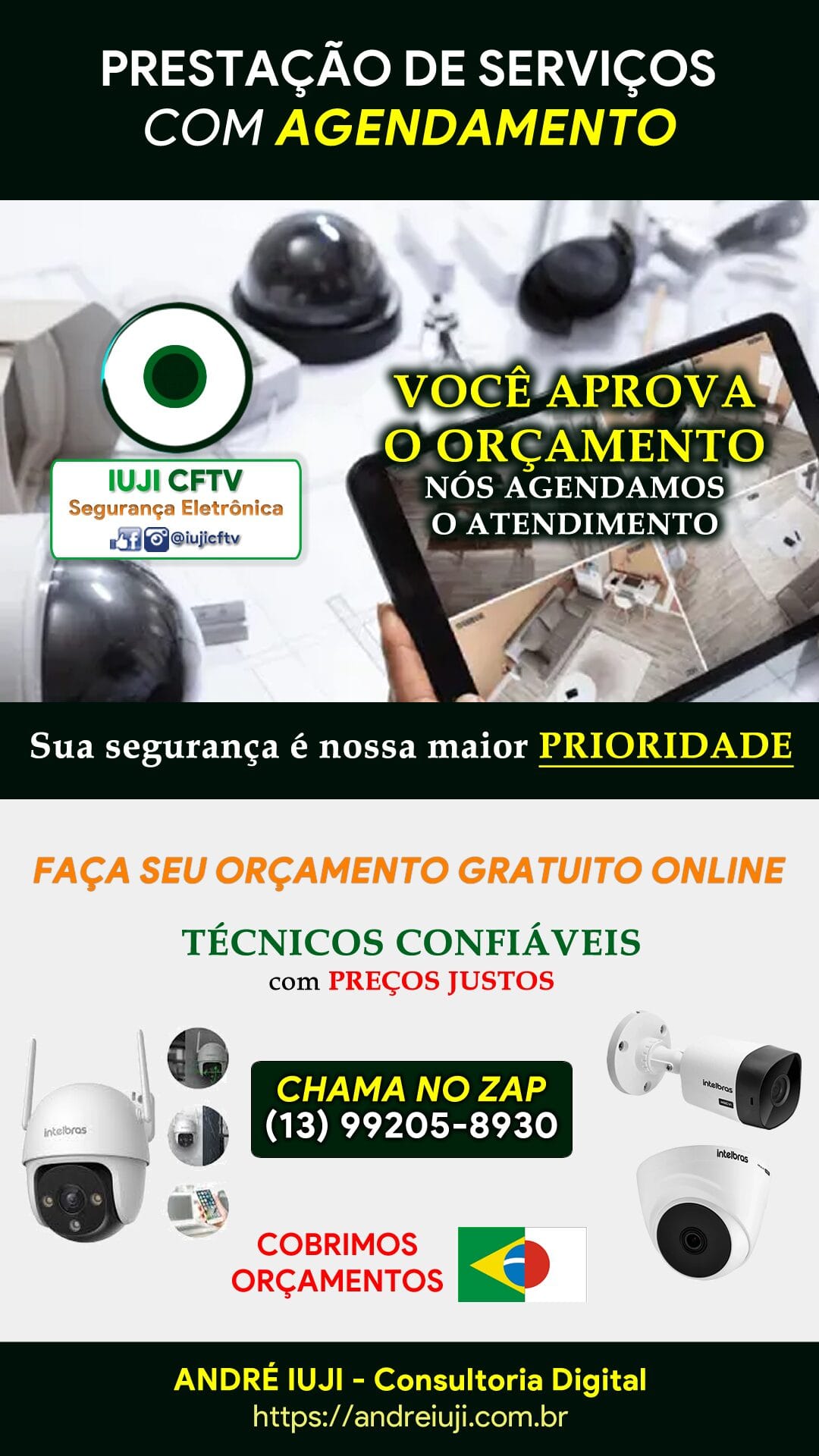 iuji cftv seguranca eletronica instalacao e manutencao de sistemas equipamentos intelbras vila caicara praia grande baixada santista litoral paulista sao paulo sp brasil